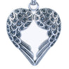 CHURINGA 316L Stainless Steel Kissing Feather Guardian Angel Wing Dangling Heart Pendant