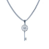 CHURINGA 316L Stainless Steel Snowflake Skeleton Key Necklace With Cubic Zircon