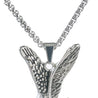 CHURINGA 316L Stainless Steel Hunting Eagle Pendant With Red Crystal