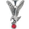 CHURINGA 316L Stainless Steel Hunting Eagle Pendant With Red Crystal