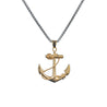 CHURINGA 316L Stainless Steel Gold IP Large Size Rope Anchor Cross Pendant