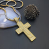 CHURINGA 316L Stainless Steel Gold IP White Diamond National Gallery Christians Triple Maze Cross Pendant