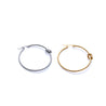 CHURINGA 316L Stainless Steel & Gold IP Flat Hoop Earring with Minimalist Twist Knots