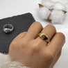 CHURINGA 316L Stainless Steel & Gold Ion Plated Plump Steamed Bun Ring