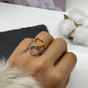 CHURINGA 316L Stainless Steel & Gold Ion Plated Women Minimalist Hollowed-out Heart Ring