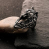 CHURINGA 316L Stainless Steel Norse Fenrir Wolf Head Ring