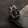CHURINGA 316L Stainless Steel Forehead Ruby Evil Eye Ring With Devil Wings