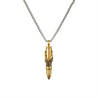 CHURINGA 316L Stainless Steel & Gold IP Gold Spread Wings & Flying Bald Eagle Bullet Pendant