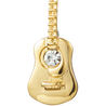 CHURINGA 316L Stainless Steel Gold IP Acoustic Guitar Pendant With Bling Gemstone