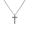 CHURINGA 316L Stainless Steel & Gold IP Canterbury Cross Bar Pendant With Red & Black Crystal
