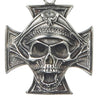 CHURINGA 316L Stainless Steel Cross Pattée & Angry Viking Pirate Skull Pendant