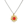 CHURINGA 316L Stainless Steel Universe Elements Sunflower & Flaming Sun Pendant With Gemstone