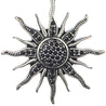 CHURINGA 316L Stainless Steel Minimalist Black & White Theme Flaming Sun Pendant With Bling Crystal