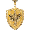 CHURINGA 316L Stainless Steel & Gold IP DTS Divine Sword of Archangel Game Shield Pendant