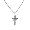 CHURINGA 316L Stainless Steel INRI Crucified Jesus Cross Pendant with Robe Hanging on the Beam