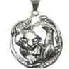 CHURINGA 316L Stainless Steel & Gold Ion Plated Full Moon Elegant & Mysterious Egypt Cat Pendant